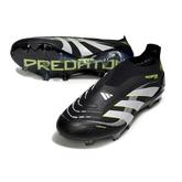 Chuteira Campo Adidas Predator 25 Elite Sem Cadarço FG Black Pack